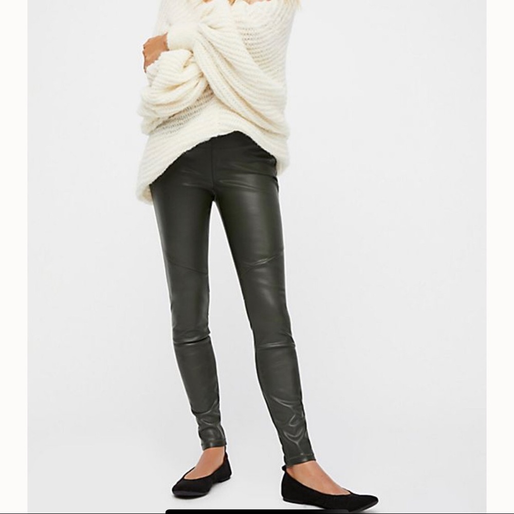 NWT Free People Faux Leather Leggings